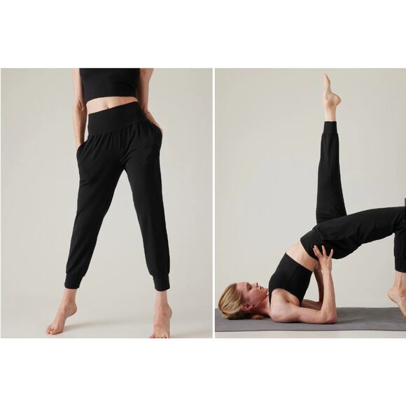 Athleta Black Cruise Salutation Jogger Fitness Pant Size Small - Picture 1 of 8